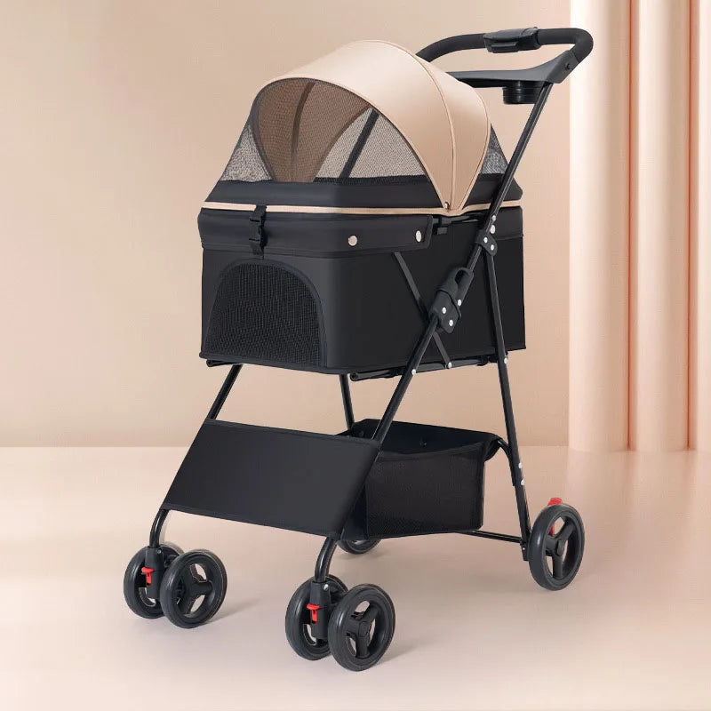 Carrito para perros plegable, NAXOS,  material de alta calidad, malla transpirable y tela OXfORD