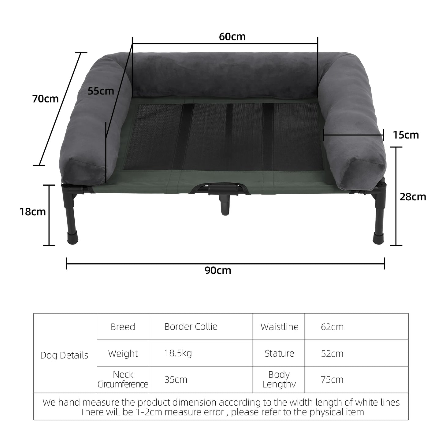 Cama elevada refrescante para perros, OLIVIO, para interior y exterior especial verano