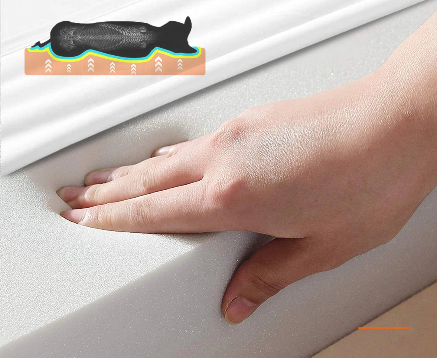 Colchón ortopédico viscoelástico para perros extragrandes, MATTÍA, calidad premium, desenfundable y ergonómica