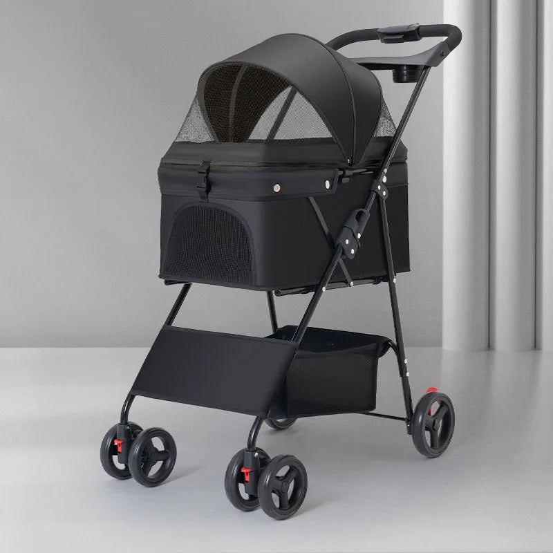Carrito para perros plegable, NAXOS,  material de alta calidad, malla transpirable y tela OXfORD