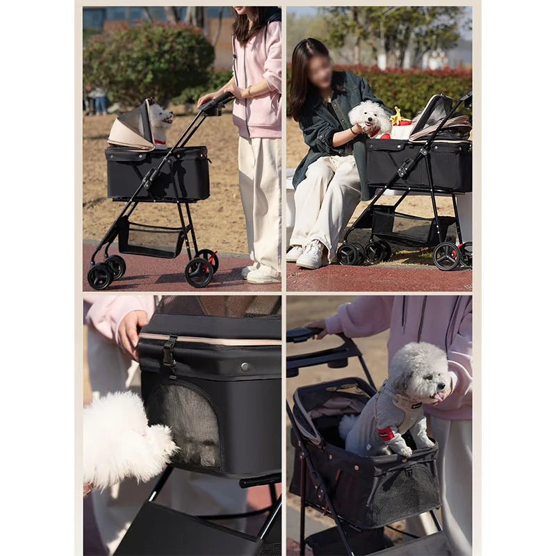 Carrito para perros plegable, NAXOS,  material de alta calidad, malla transpirable y tela OXfORD