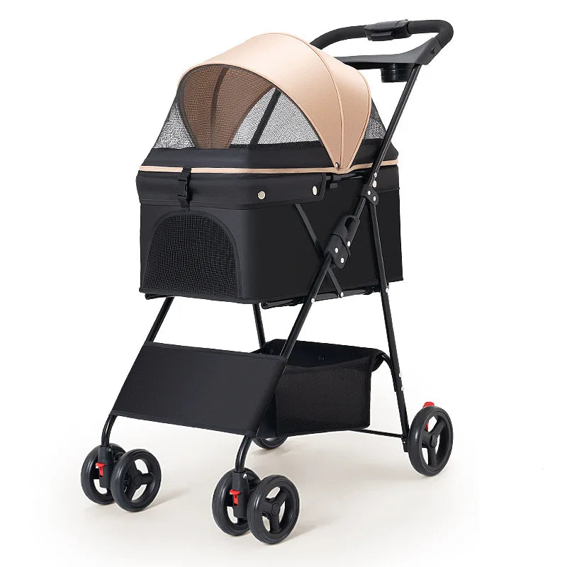 Carrito para perros plegable, NAXOS,  material de alta calidad, malla transpirable y tela OXfORD
