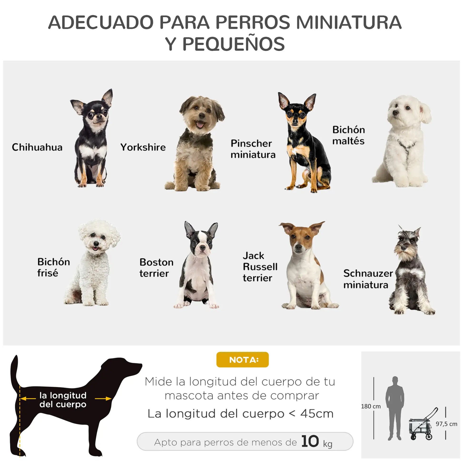 Carrito para perros plegable con vagón desmontable CALVIN, 4 puertas con cremallera, 2 correas de seguridad y cojín. - Camadog