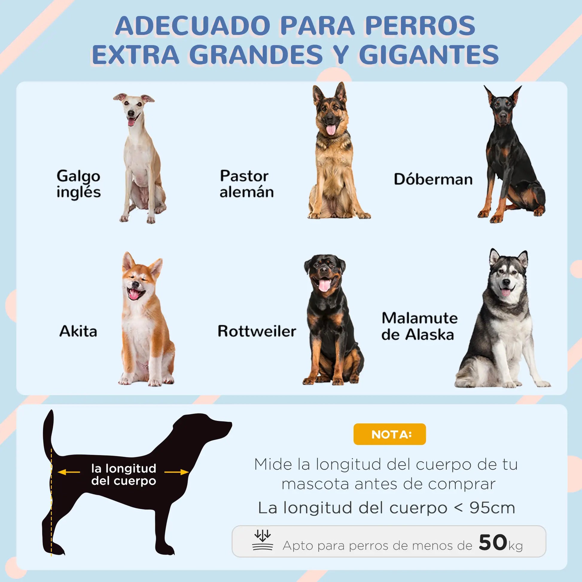 Cama elevada para perro grande con cubierta desmontable DUMBO, con ventanas de malla azul 130x85x121 cm - Camadog