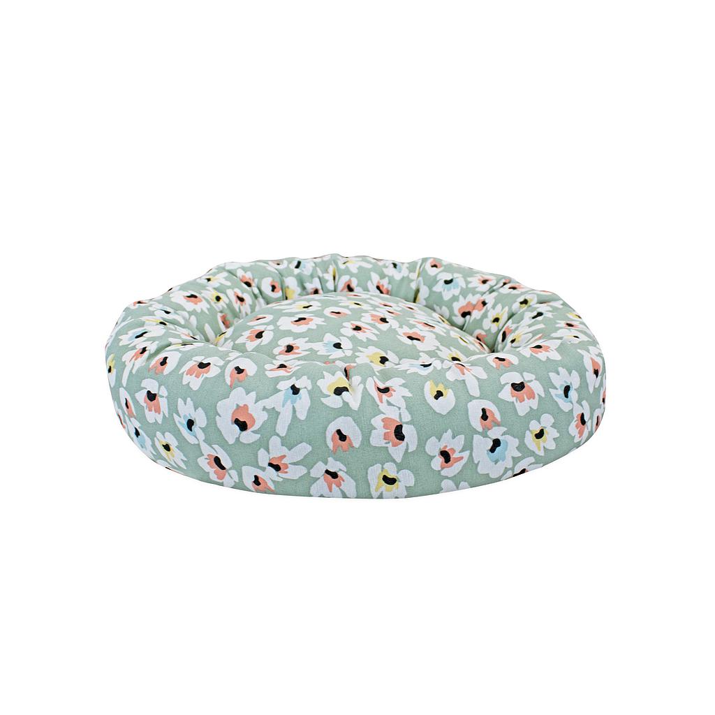 Cama redonda ,MALLORCA, 47x47x13 cm con diseño floral - Camadog